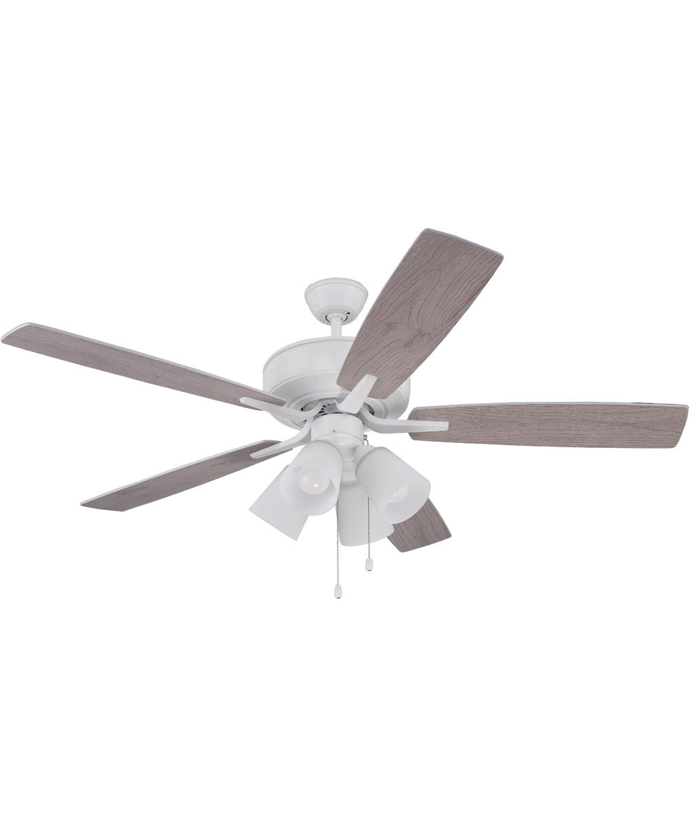 52" Pro Plus 114 White 4-Light Ceiling Fan White