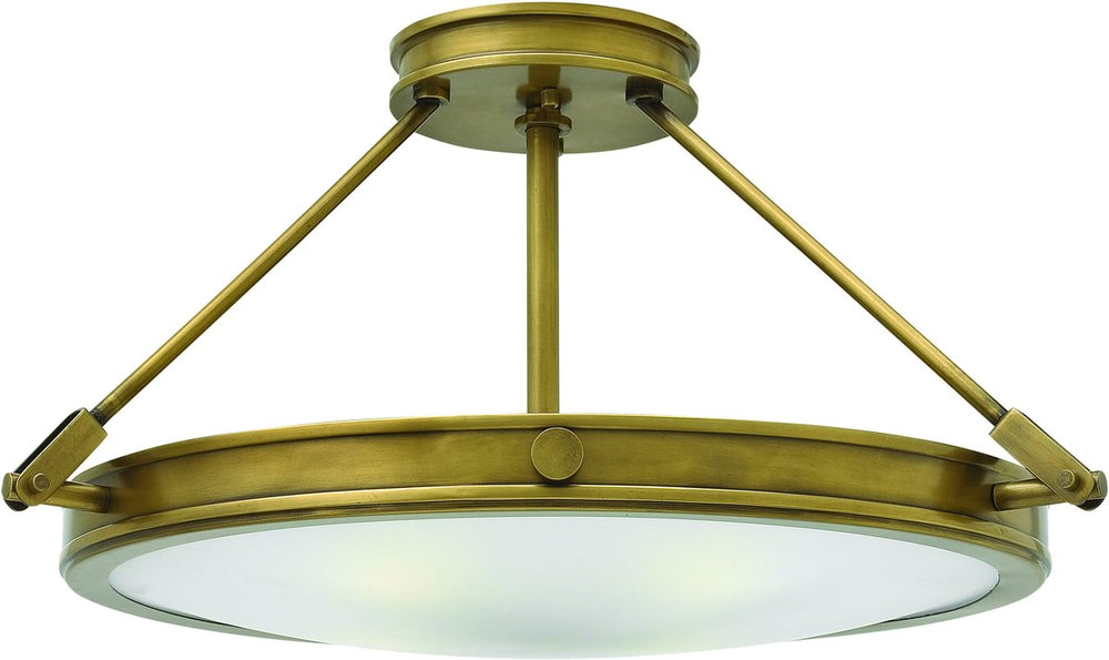 22"W Collier 4-Light Semi Flush Mount Heritage Bras