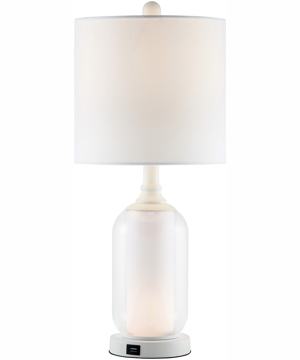 Garton 1-Light 2 Pack-Table Lamp With Nite White/White Shade