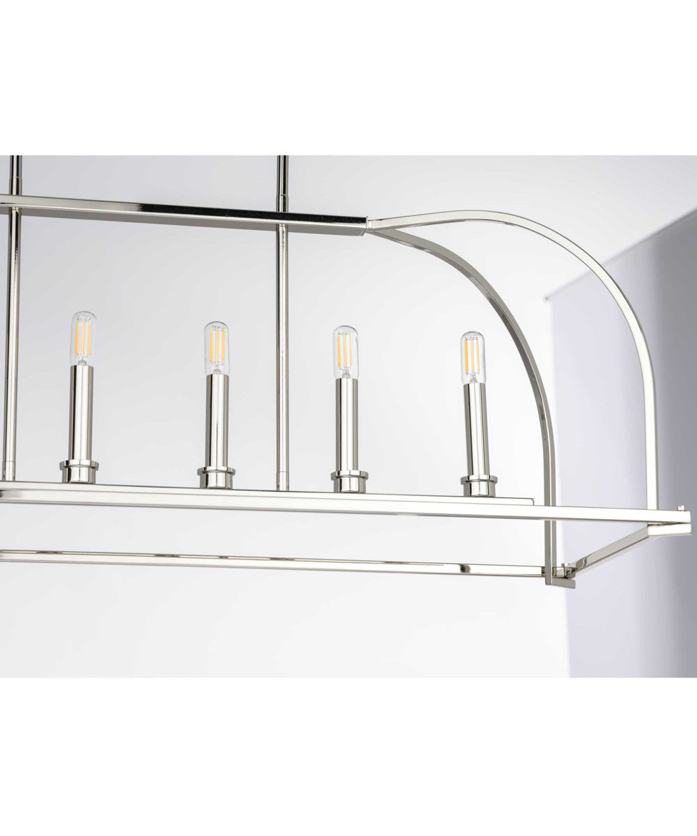 Seneca 6-Light Linear Chandelier Polished Nickel