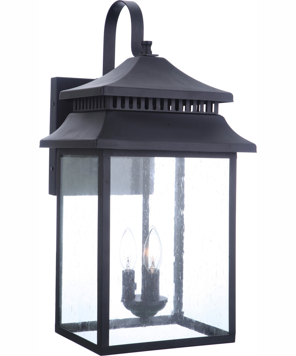 Crossbend 3-Light Outdoor Wall Lantern Matte Black
