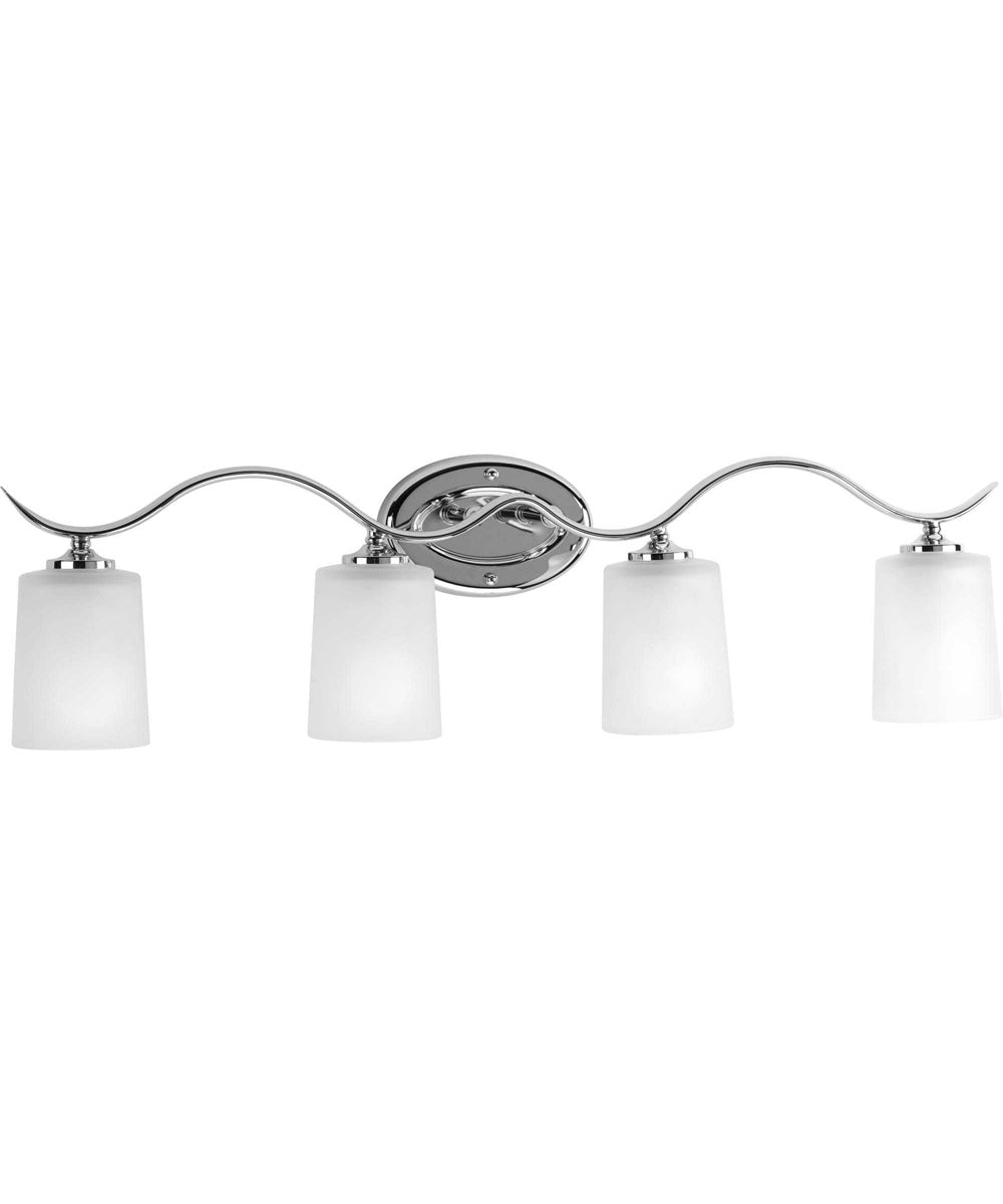 Inspire 4-Light Etched Glass Traditional Bath Vanity Light Polished Chrome