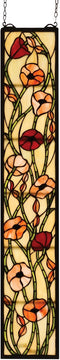 37"H x 7"W Poppy Stained Glass Window