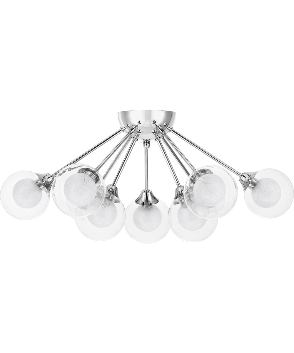 Spellbound 9-light Semi Flush Mount Polished Chrome