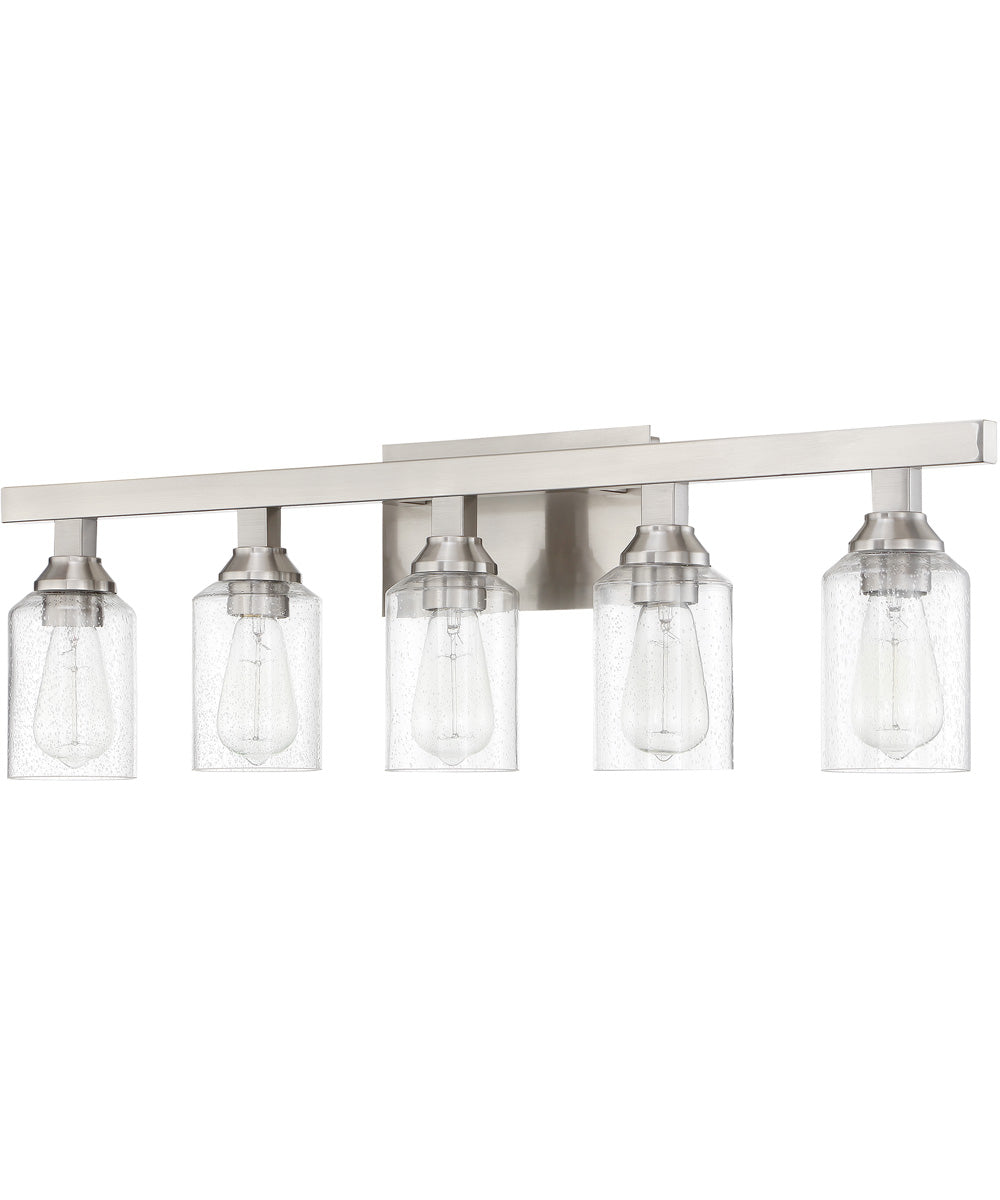 Chicago 5-Light Bath Vanity Light Brushed Polished Nickel