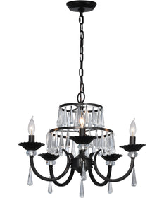 21.75 Inch W Daisey Multi-Tier Crystal Chandelier