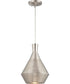 11"W Jake 1-Light Pendant Satin Steel