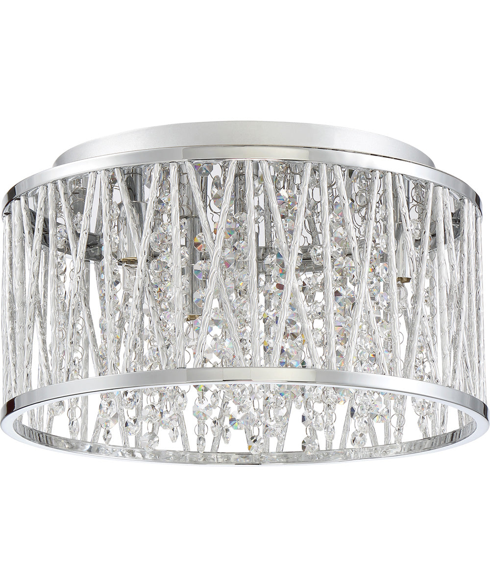 Crystal Cove Small 4-light Flush Mount Polished Chrome