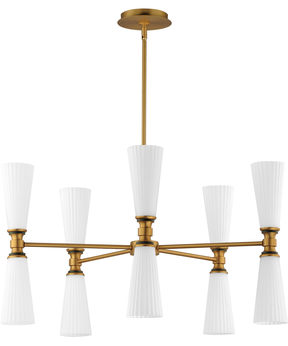 Krevat 10-Light Chandelier Black / Natural Aged Brass