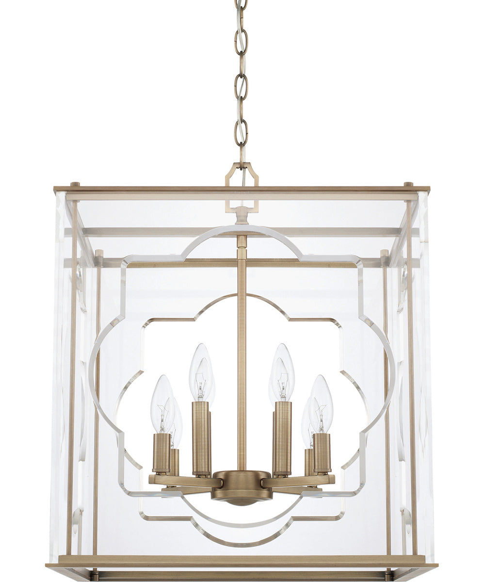 8-Light Foyer In Aged Brass