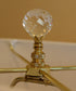 Faceted Crystal Ball Polished Brass Lamp Finial 2"h