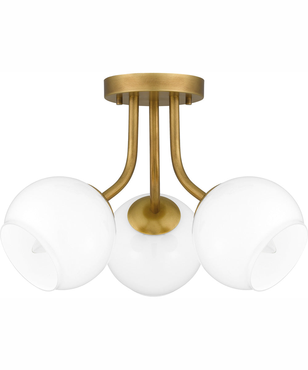 Quoizel Semi-Flush Mount Medium 3-light Semi Flush Mount Weathered Brass