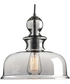 Staunton 1-Light Smoke Glass Global Pendant Light Graphite