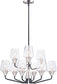 27"W Goblet 9-Light Chandelier Black / Satin Nickel