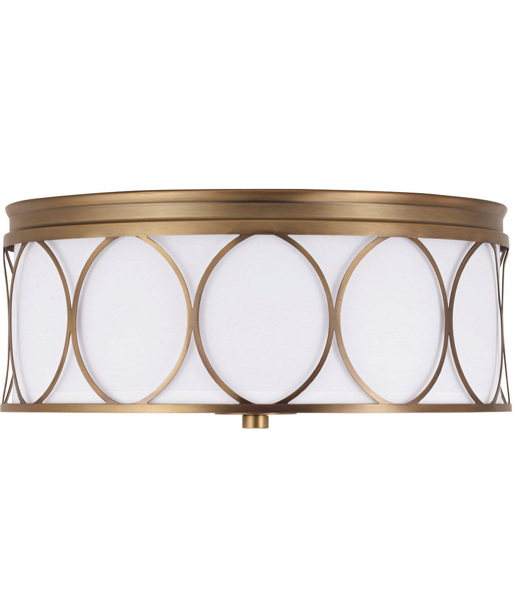 Rylann 3-Light Flush Mount Aged Brass