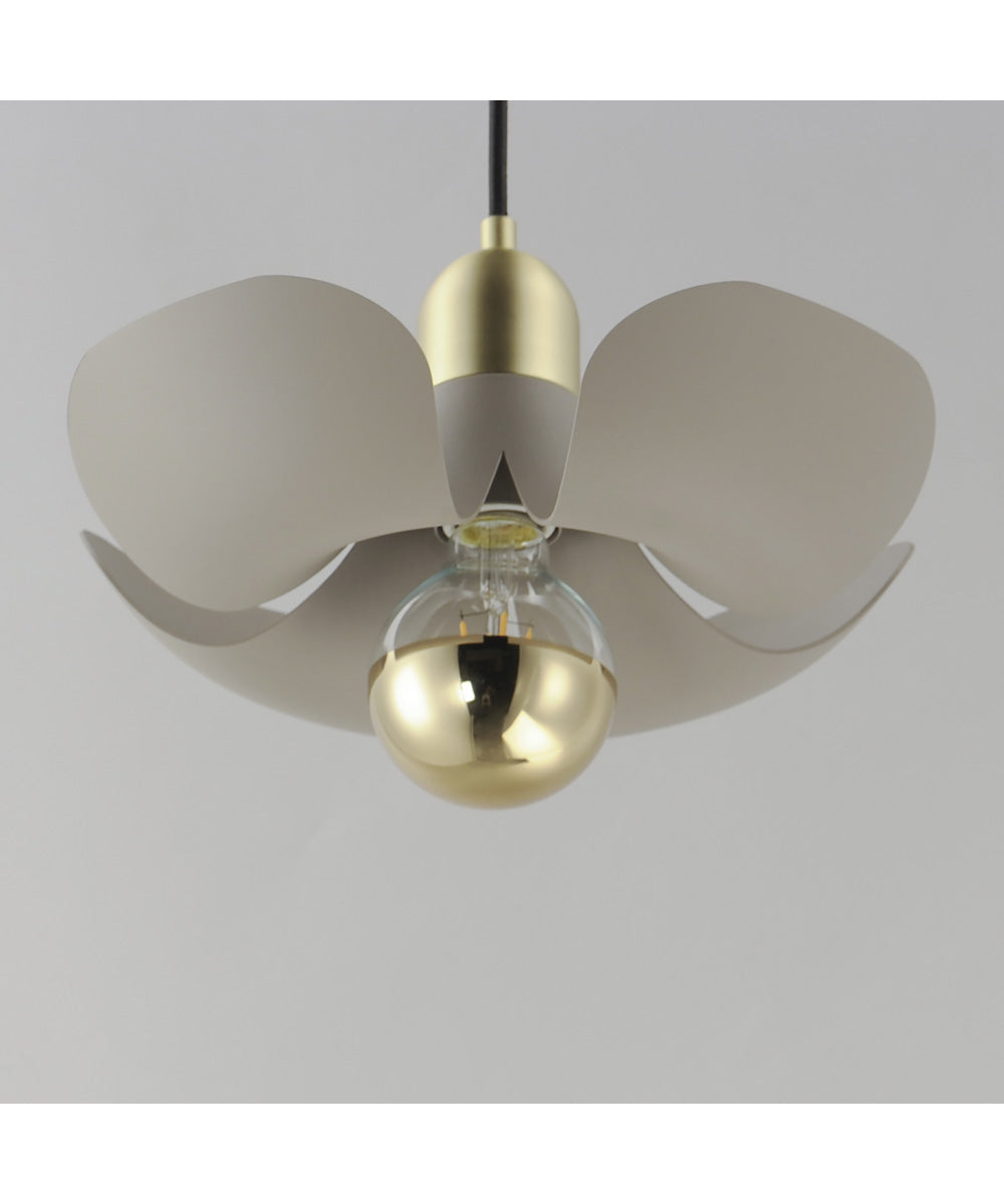 Poppy 12 inch Pendant Silver Gold / Satin Brass