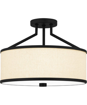 Laborde 3-light Semi Flush Mount Matte Black
