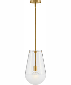 Beck 1-Light Small Pendant in Lacquered Brass