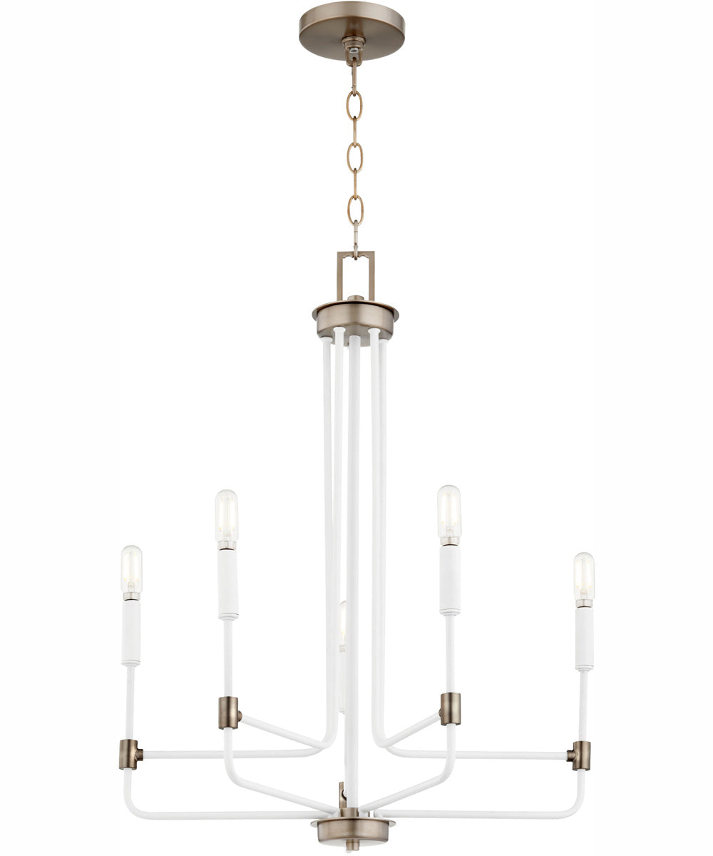 Davies 5-light Chandelier Studio White w/ Dark Brass