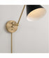 Bradley 1-Light Plug In Sconce Aged Brass and Black, 7"W