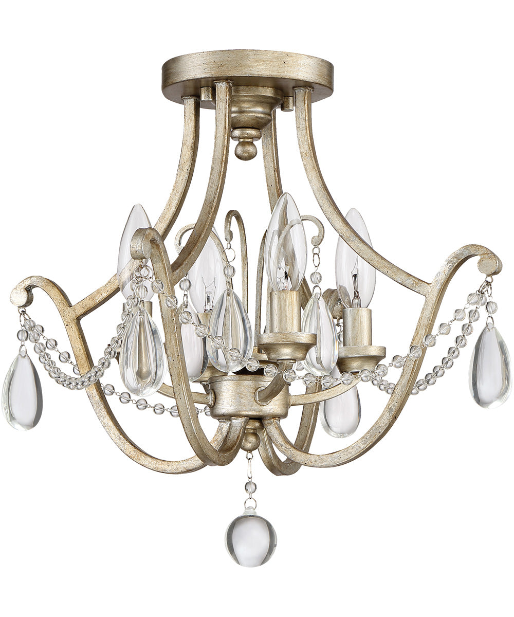 Regent 4-light Semi Flush Mount Vintage Gold