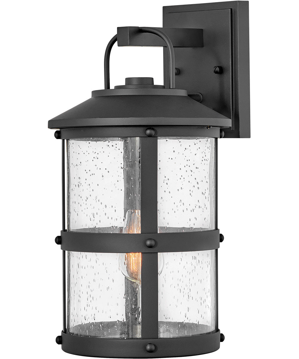 Lakehouse 1-Light Medium Outdoor Wall Mount Lantern in Black