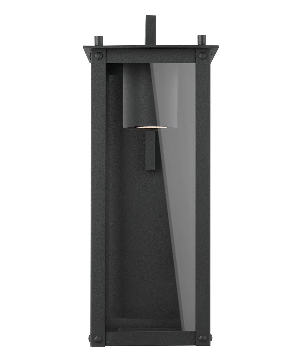 Hunt 1-Light Outdoor Wall Mount Rain or Shine - Black with Clear Glass