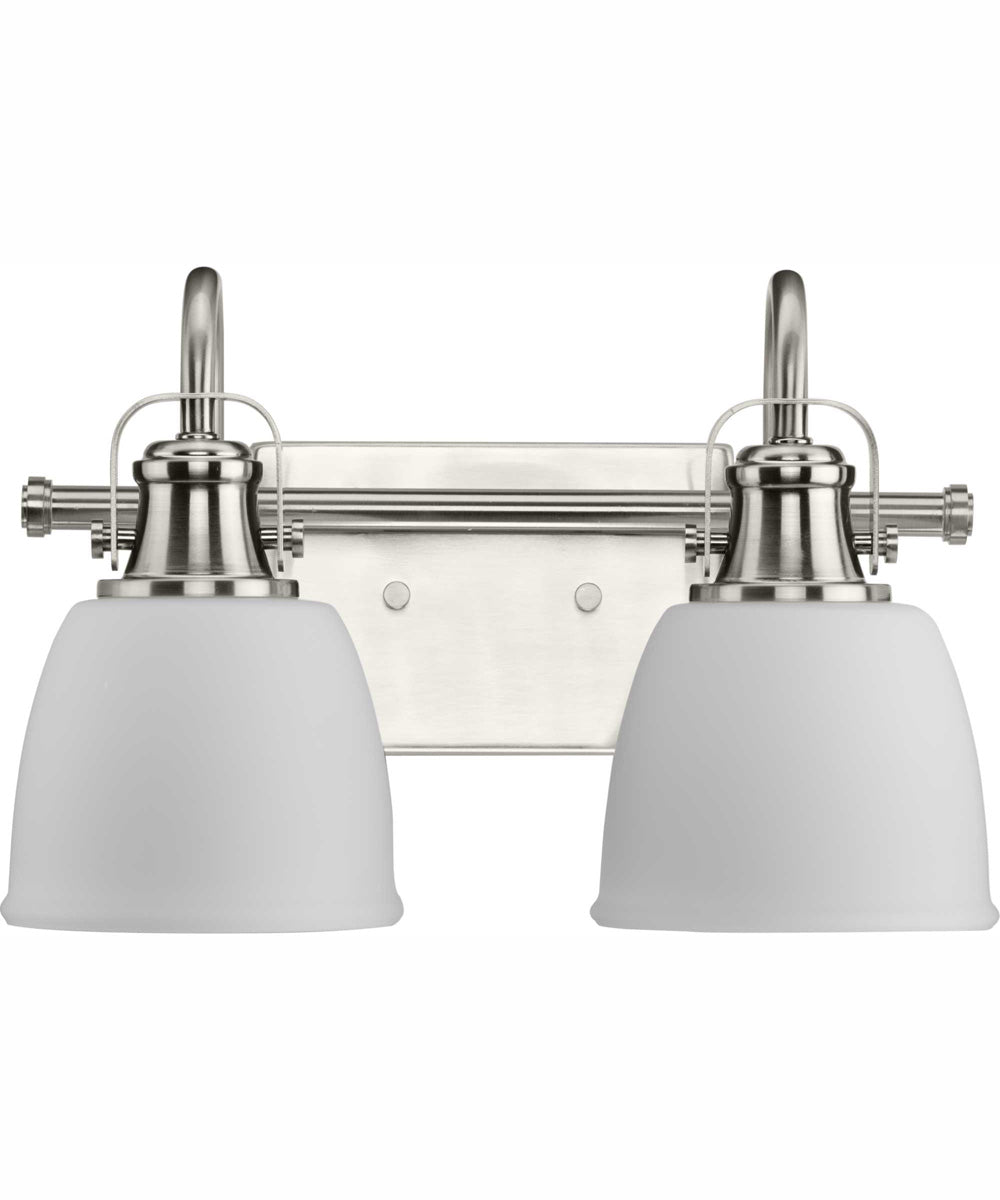 Preston 2-Light Coastal Bath Vanity Light Brushed Nickel