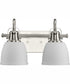 Preston 2-Light Coastal Bath Vanity Light Brushed Nickel