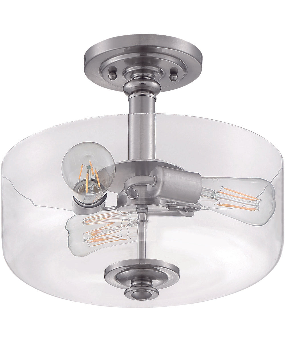 Dardyn 3-Light Convertible Semi Flush Brushed Polished Nickel