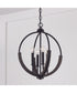 Clive 4-Light Pendant Carbon Grey and Black Iron