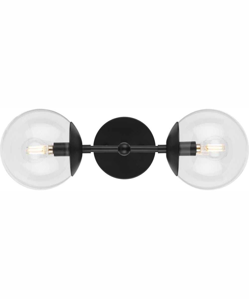 Atwell 2-Light Mid-Century Modern Wall Sconce Matte Black
