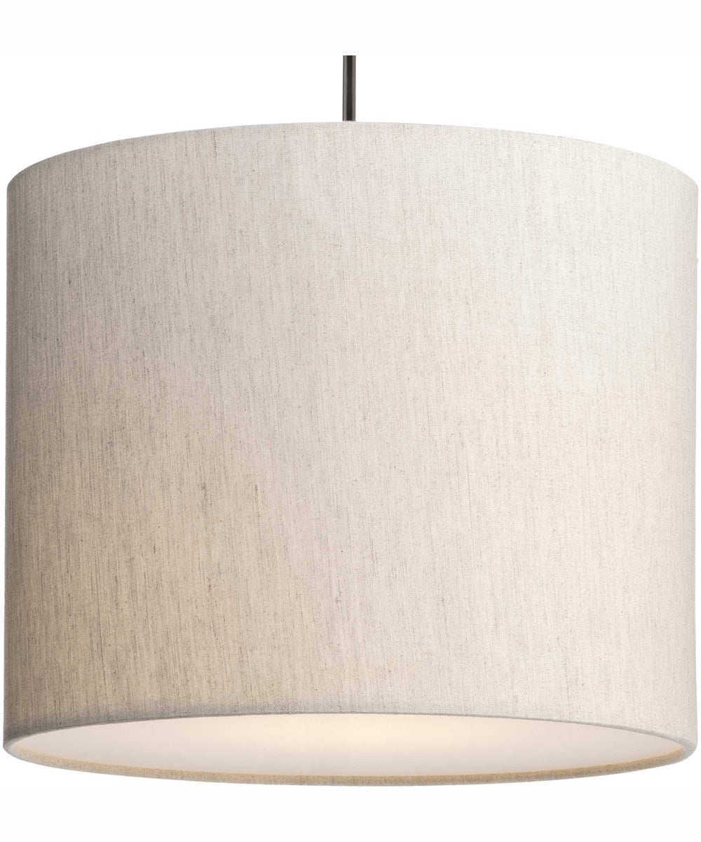Markor 1-Light Ecru Linen Shade Transitional Pendant Brushed Nickel;Matte Black;Vintage Brass