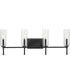 Elara 4-Light New Traditional Clear Glass Bath Vanity Light Matte Black