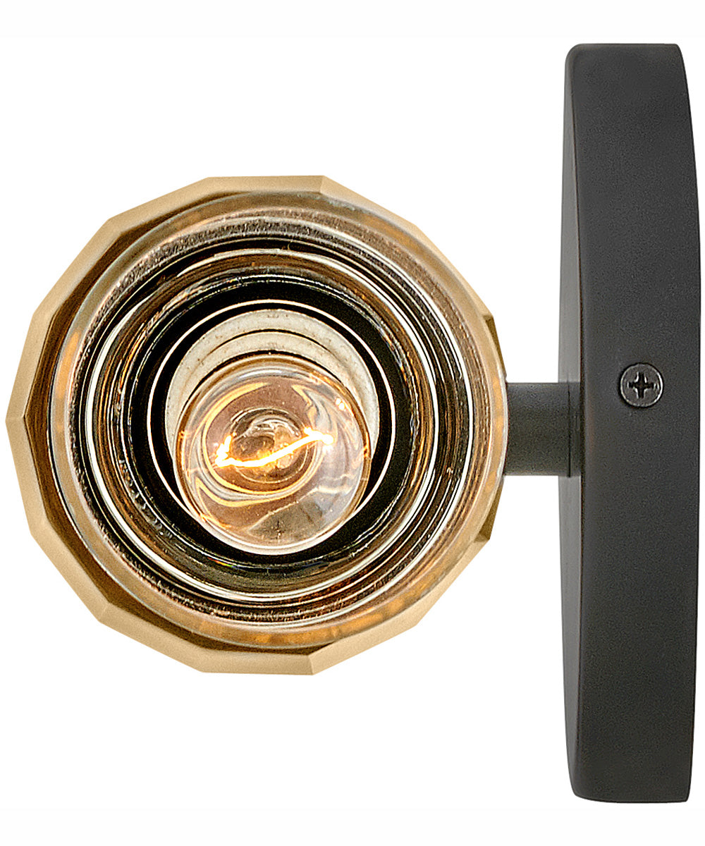 Ellison 2-Light Two Light Vanity in Black with Heritage Brass accents