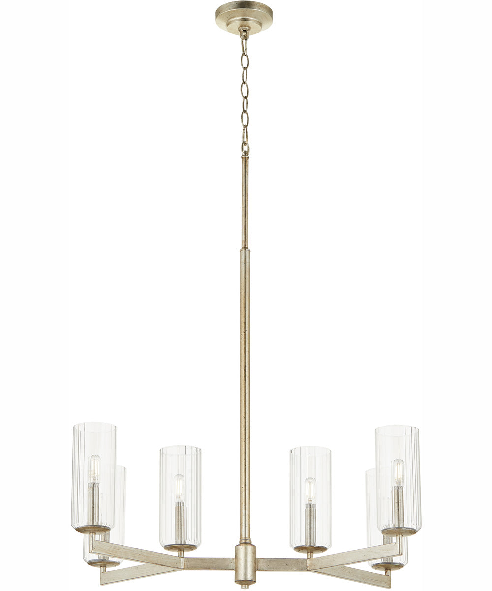 Merrick 6-light Chandelier Aged Silver Leaf