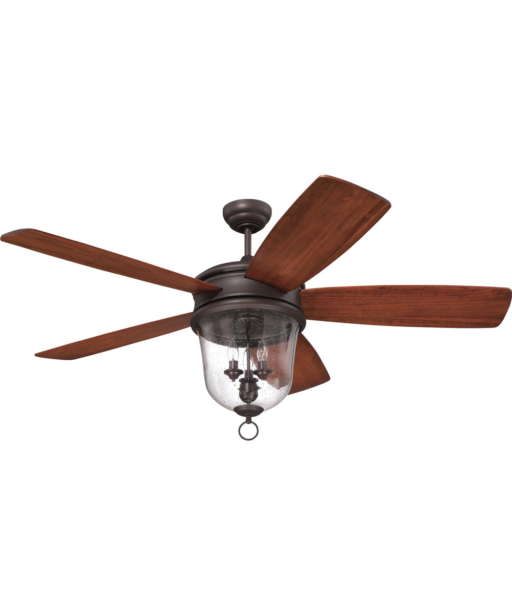 Fredericksburg 3-Light LED Indoor/Outdoor Ceiling Fan (Blades Included) Oiled Bronze Gilded