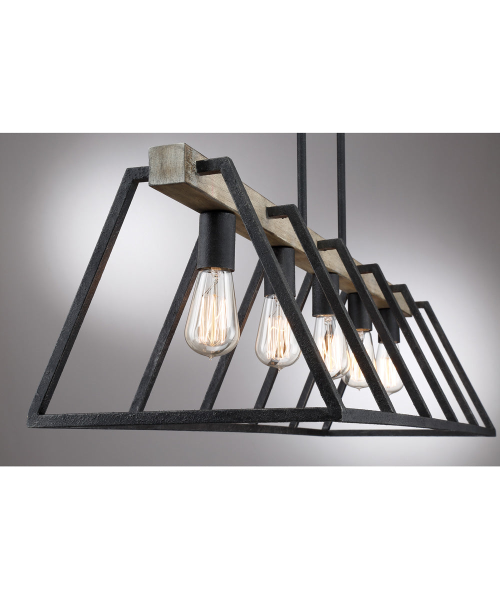 Brockton 5-light Island Light Grey Ash