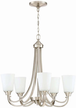 26"W Grace 5-Light Chandelier Brushed Polished Nickel