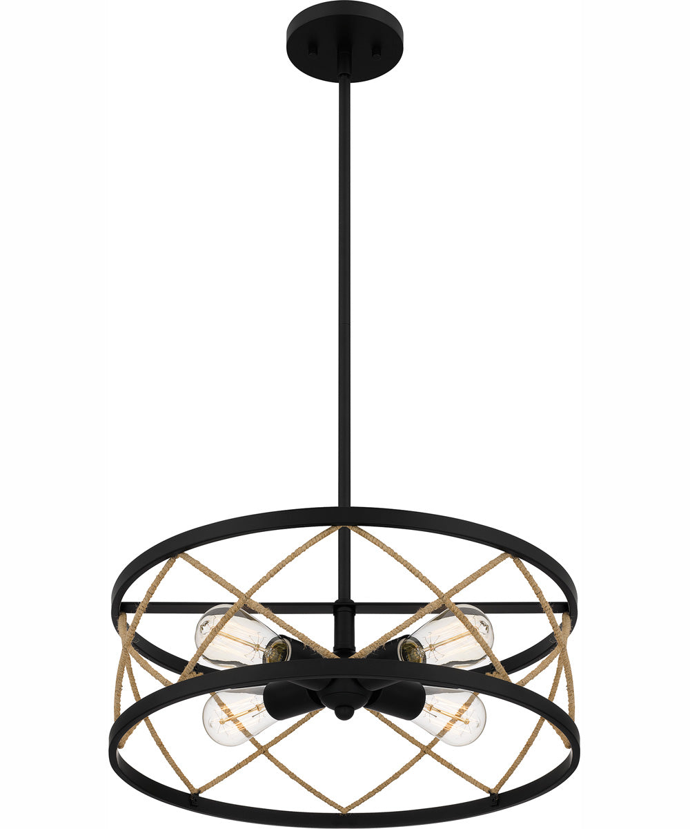 Quoizel Pendant Large 4-light Pendant Matte Black