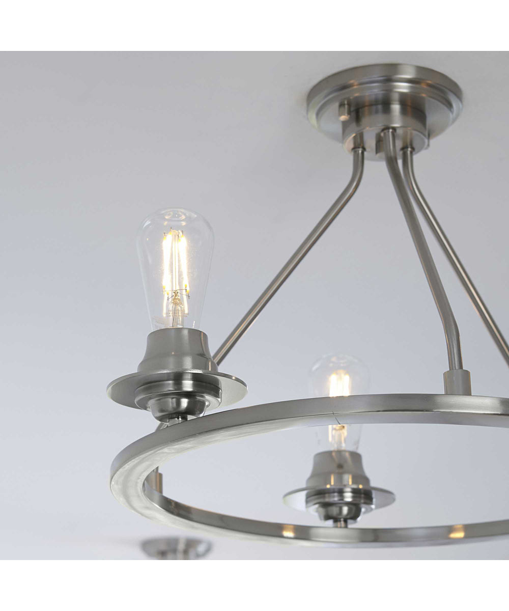 Debut 3-Light Semi-Flush Convertible Brushed Nickel