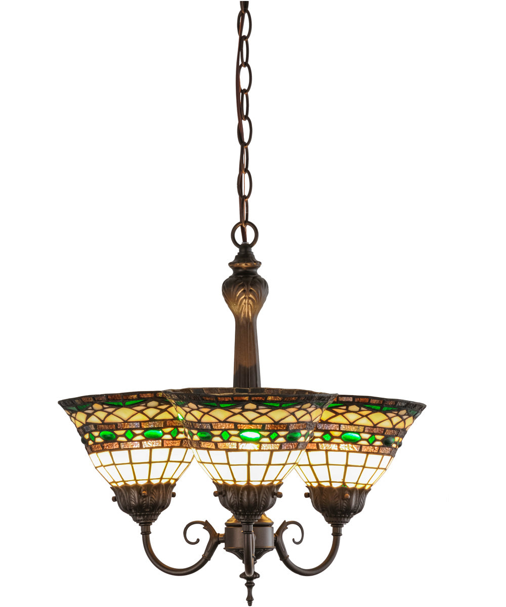 20"W Tiffany Roman 3 Light Chandelier