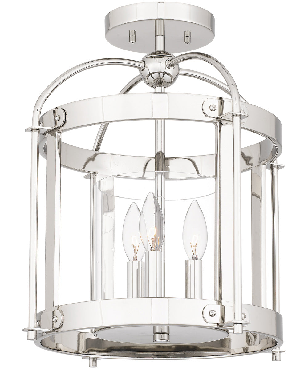 McPherson 3-light Semi Flush Mount Polished Nickel