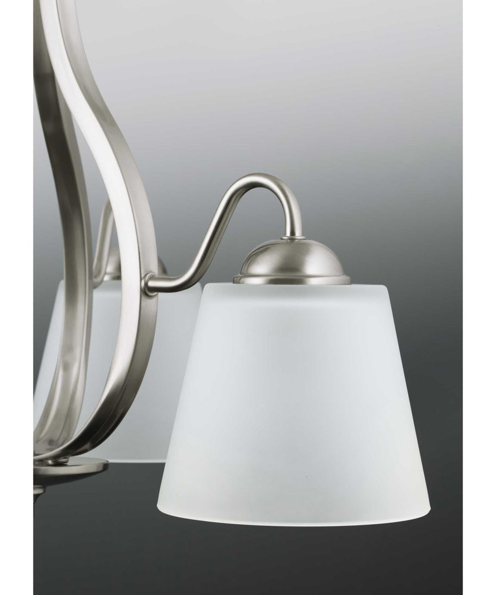 Arden 3-Light Etched Glass Farmhouse Chandelier Light Brushed Nickel