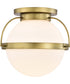 Lakeshore 1-Light Close-to-Ceiling Natural Brass