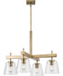 Saffert 4-Light New Traditional Clear Glass Chandelier Light Vintage Brass