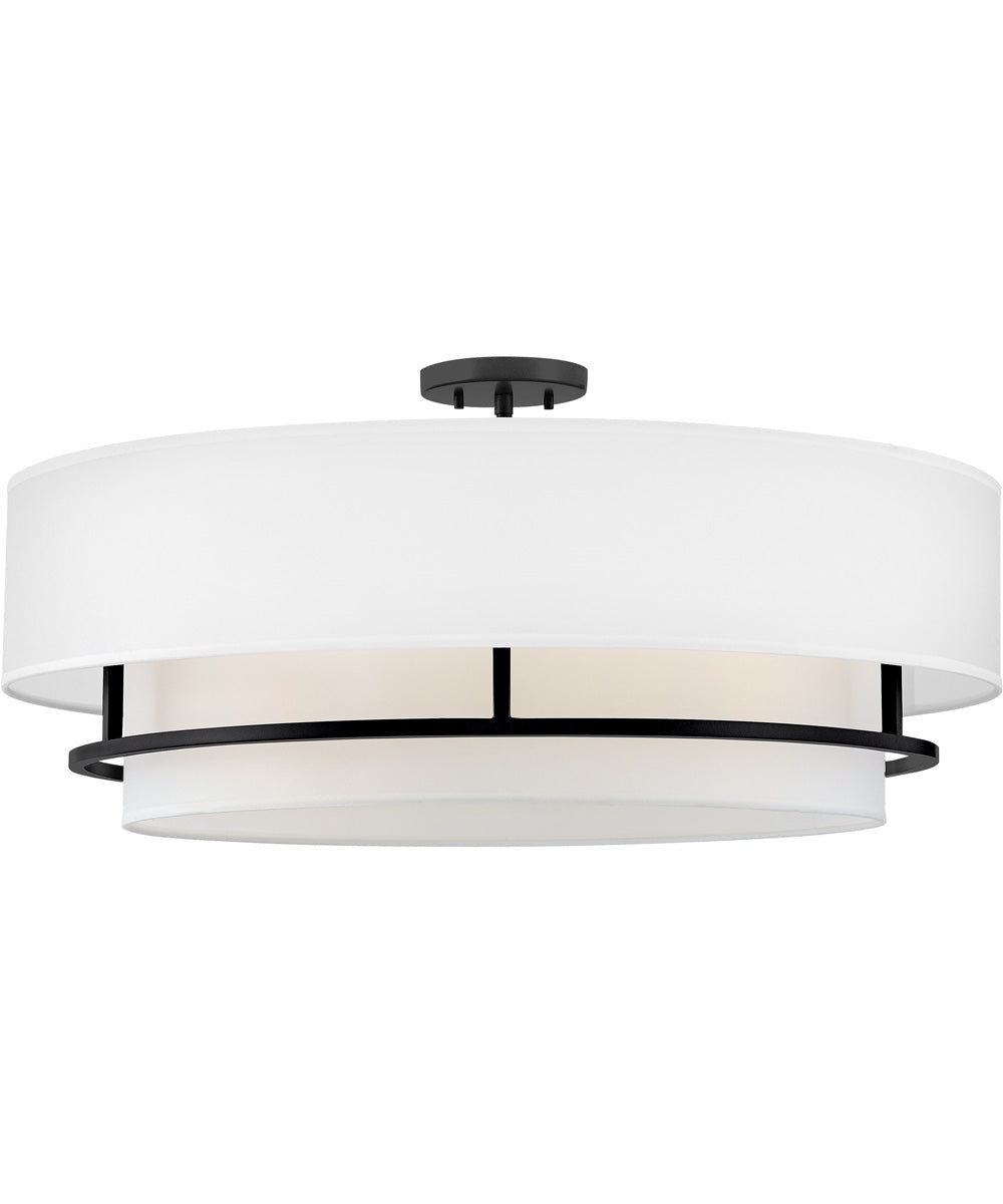 Graham 4-Light Extra Large Convertible Semi-flush Mount in Black