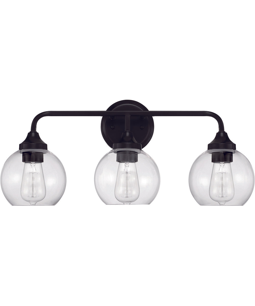 Glenda 3-Light Vanity Flat Black