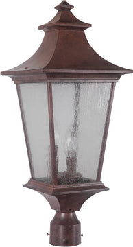25"H Argent II 3-Light Outdoor Post Mount Aged Bronze