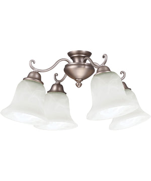 4 Light Fitter and Glass 4-Light LED Fan Light Kit Brushed Satin Nickel